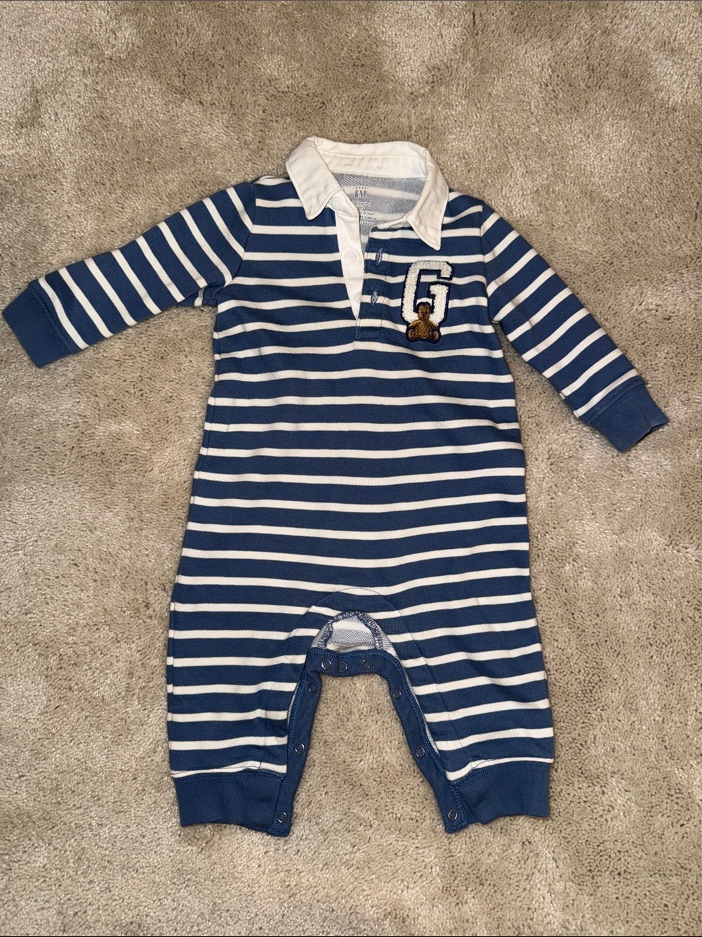 GAP Navy & White Striped Polo One-Piece
